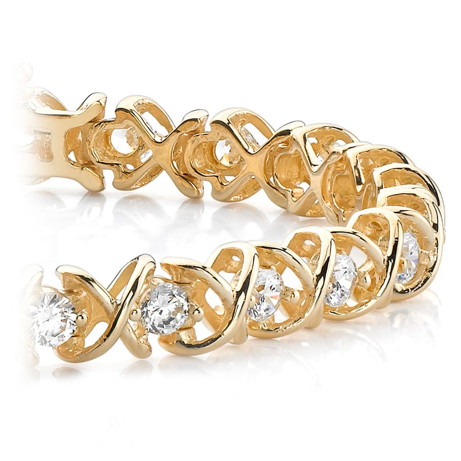XOXO Diamond Tennis Bracelet In Yellow Gold (1 Ctw)