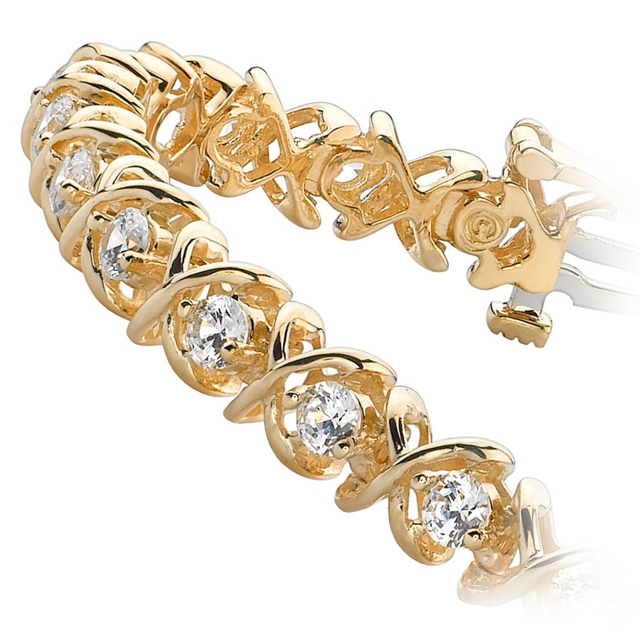 XOXO Diamond Tennis Bracelet In Yellow Gold (1 Ctw)